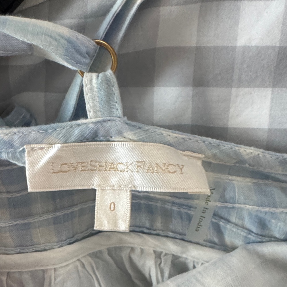 Loveshackfancy Light Blue Checkered Maxi Dress - image 7